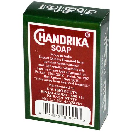 肥皂, 淋浴: Chandrika Soap, Chandrika, Ayurvedic Soap, 1 Bar, 2.64 oz (75 g)