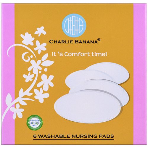 Charlie Banana, Washable Nursing Pads, White, 6 Pads Review