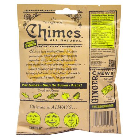 糖果, 巧克力: Chimes, Ginger Chews, Original, 5 oz (141.8 g)