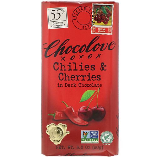 Chocolove, Chilies & Cherries in Dark Chocolate, 3.2 oz (90 g) Review