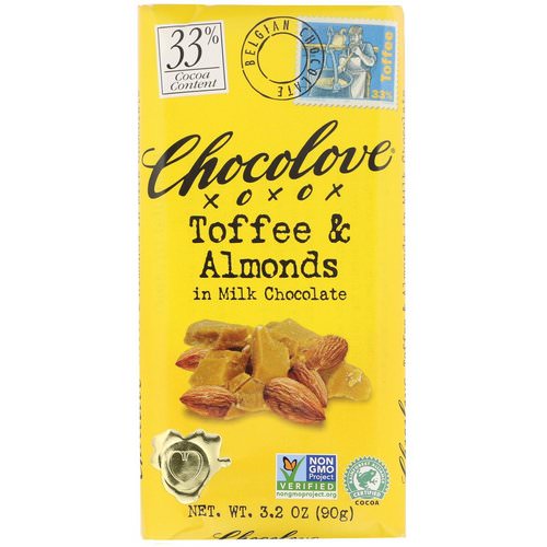 Chocolove, Toffee & Almonds in Milk Chocolate, 3.2 oz (90 g) Review