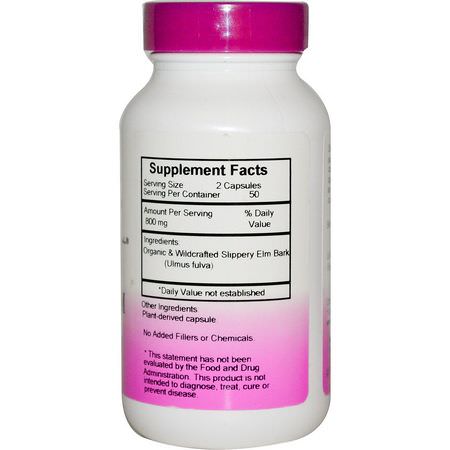 滑榆, 順勢療法: Christopher's Original Formulas, Slippery Elm Bark, 400 mg, 100 Veggie Caps