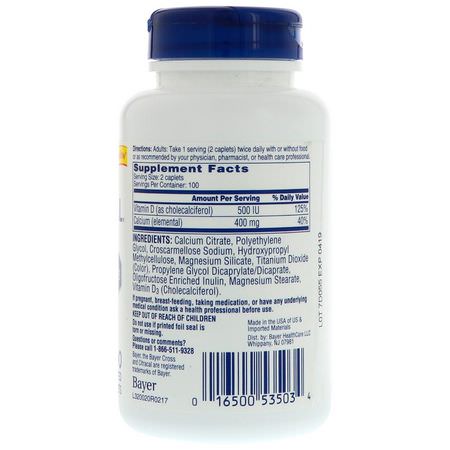鈣加維生素D, 鈣: Citracal, Calcium Supplement +D3, Petites, 200 Coated Caplets