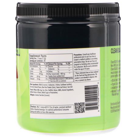 BCAA, 氨基酸: CLEAN MACHINE, Clean BCAA, Fruit Punch, 7.62 oz (216 g)