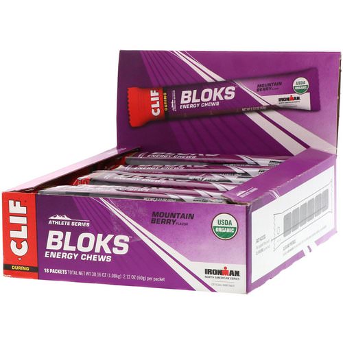 Clif Bar, Bloks Energy Chews, Mountain Berry Flavor, 18 Packets, 2.12 oz (60 g) Each Review