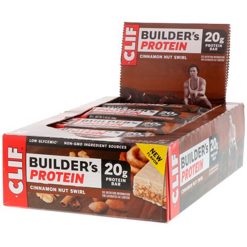 Clif Bar, Builder's Protein Bar, Cinnamon Nut Swirl, 12 Bars, 2.40 oz (68 g) Each Review