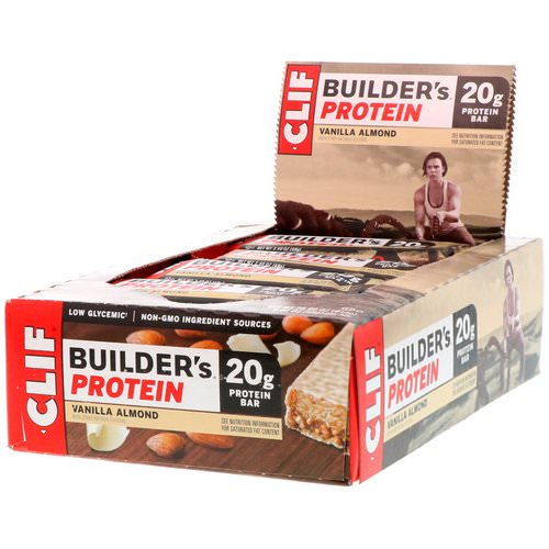 Clif Bar, Builder's Protein Bar, Vanilla Almond, 12 Bars, 2.4 oz (68 g) Each Review