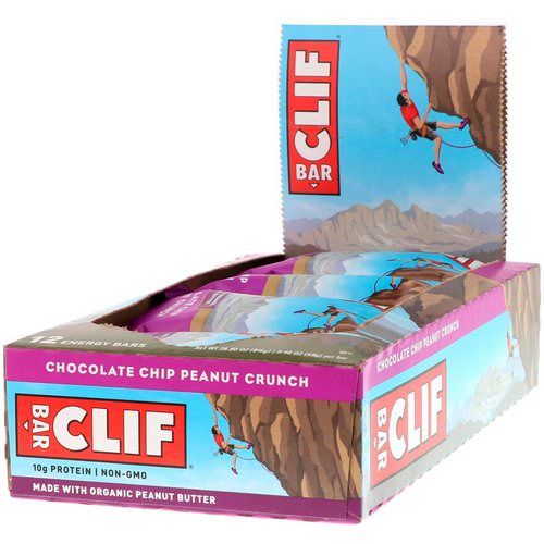 Clif Bar, Energy Bar, Chocolate Chip Peanut Crunch, 12 Bars, 2.40 oz (68 g) Each Review
