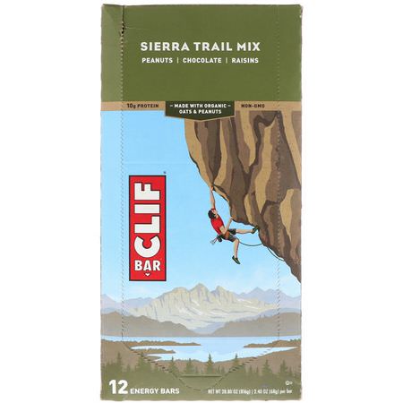 能量棒, 運動棒: Clif Bar, Energy Bar, Sierra Trail Mix, 12 Bars, 2.40 oz (68 g) Each