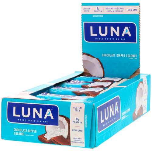 Clif Bar, Luna, Whole Nutrition Bar for Women, Chocolate Dipped Coconut, 15 Bars, 1.69 oz (48 g) Each Review