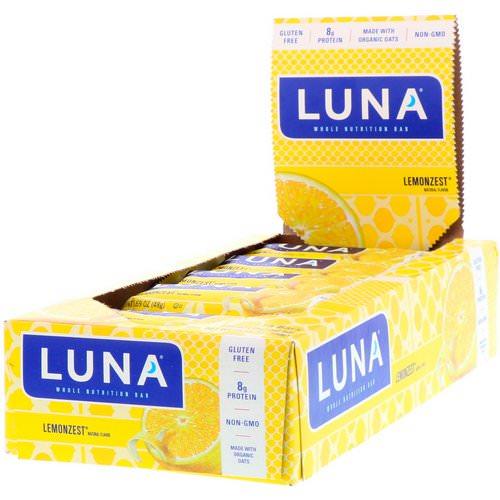 Clif Bar, Luna, Whole Nutrition Bar for Women, Lemonzest, 15 Bars, 1.69 oz (48 g) Each Review