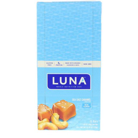營養棒: Clif Bar, Luna, Whole Nutrition Bar, Sea Salt Caramel, 15 Bars, 1.69 oz (48 g) Each