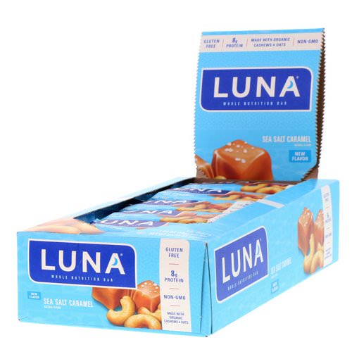 Clif Bar, Luna, Whole Nutrition Bar, Sea Salt Caramel, 15 Bars, 1.69 oz (48 g) Each Review