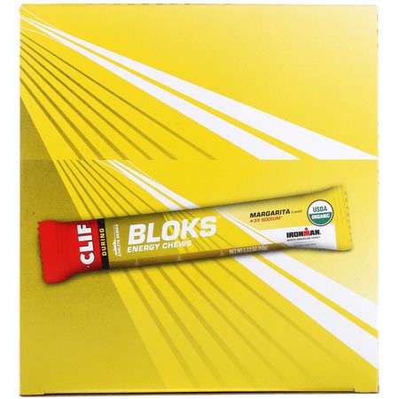 鍛煉前補充劑: Clif Bar, Shot Bloks Energy Chews, Margarita Flavor + 3X Sodium, 18 Packets, 2.1 oz (60 g) Each