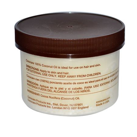 頭皮護理, 頭髮護理: Cococare, 100% Coconut Oil, 7 oz (198 g)