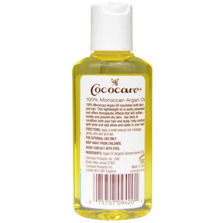 Argan油, 面油: Cococare, 100% Natural Moroccan Argan Oil, 2 fl oz (60 ml)