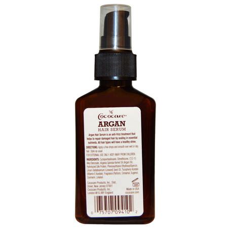 血清, 髮油: Cococare, Argan Hair Serum, 4 fl oz (118 ml)