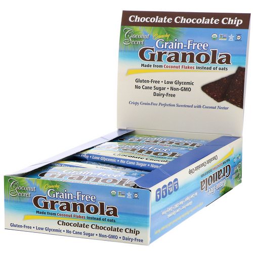 Coconut Secret, Crunchy Grain Free Granola Bar, Chocolate Chocolate Chip, 12 Bars, 1.2 oz (34 g) Each Review