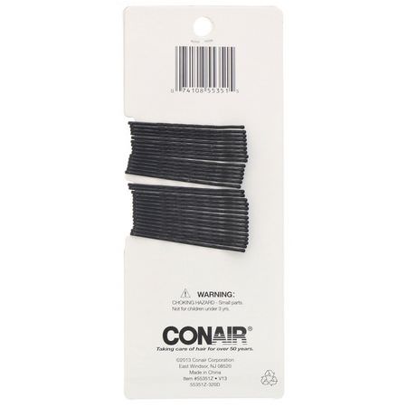 頭髮: Conair, Color Match, Bobby Pins, Black, 90 Pieces