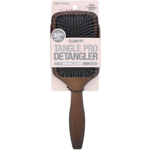Conair, Tangle Pro Detangler, Normal & Thick Hair, Wood Paddle Hair Brush, 1 Brush Review