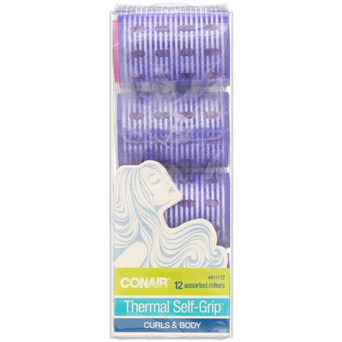 Conair, Thermal Self-Grip, Curls & Body, Hair Rollers, 12 Assorted Rollers Review