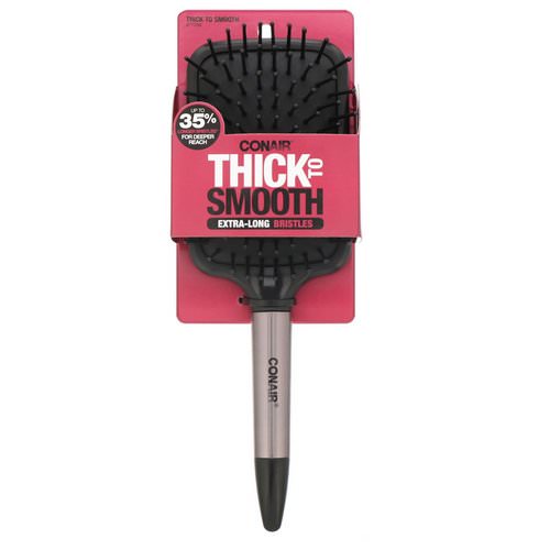 Conair, Thick to Smooth, Extra-Long Bristles, Paddle Hair Brush, 1 Brush Review