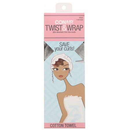頭髮: Conair, Twist & Wrap Cotton Towel, 1 Towel
