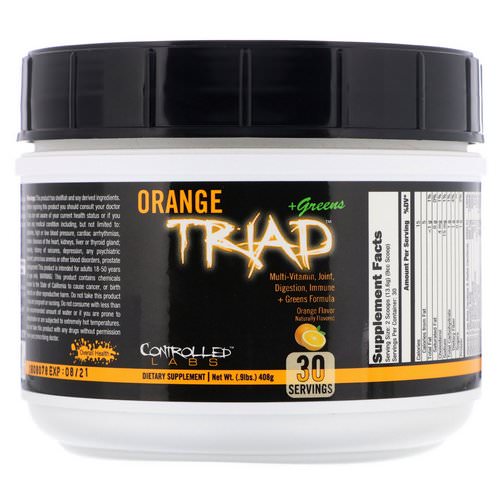 Controlled Labs, Orange Triad + Greens, Orange Flavor, 0.9 lbs (408 g) Review