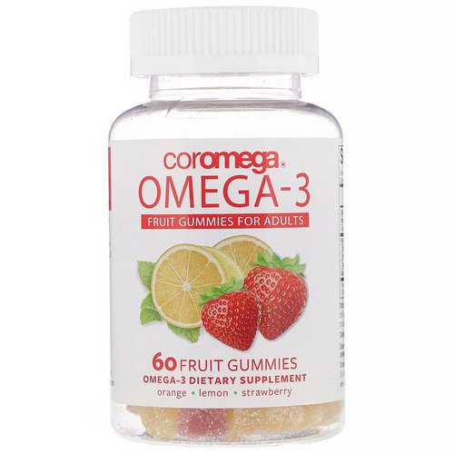 Coromega, Omega-3, Fruit Gummies for Adults, Orange, Lemon, Strawberry, 60 Fruit Gummies Review