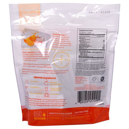 Omega-3魚油, EPA DHA: Coromega, Omega-3, Orange Squeeze, 120 Packets, (2.5 g) Each