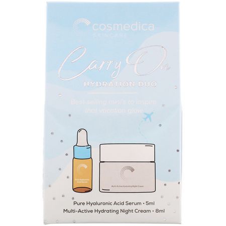 夜間保濕霜, 乳霜: Cosmedica Skincare, Carry On Hydration Duo, 2 Piece Kit