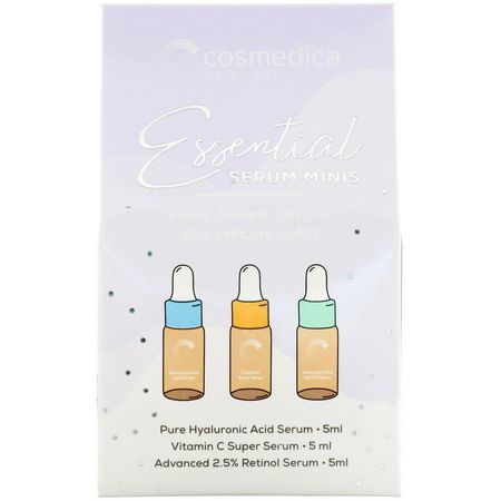 視黃醇, 血清: Cosmedica Skincare, Essential Serum Minis, 3 Piece Kit