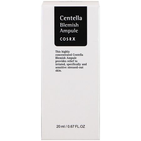 瑕疵, 粉刺: Cosrx, Centella Blemish Ampule, .67 fl oz (20 ml)