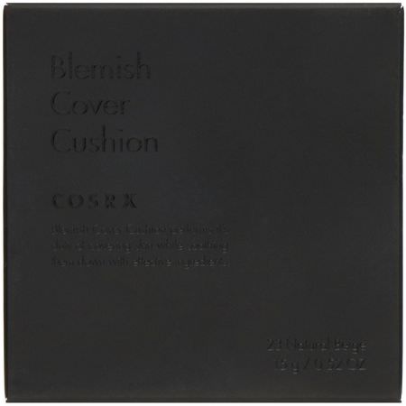 粉底液, 臉部: Cosrx, Clear Fit Blemish Cushion, SPF 47, 23 Natural Beige, 0.52 oz (15 g)