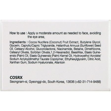 CosRx K-Beauty Moisturizers Creams - K-美容保濕霜, 乳霜, 面部保濕霜, 美容