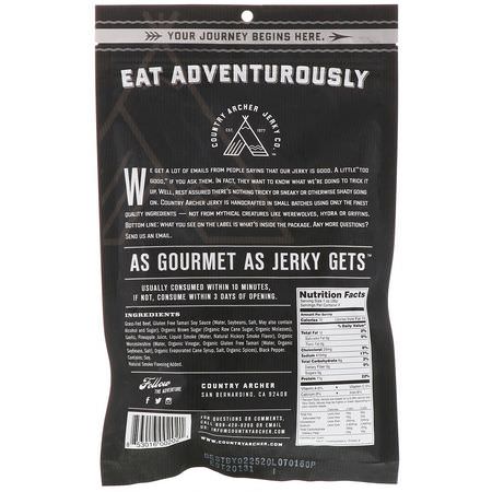 肉類零食, 生澀的: Country Archer Jerky, Beef Jerky, Original, 8 oz (227 g)