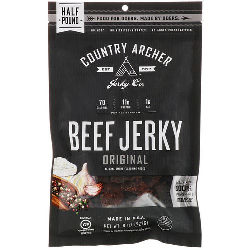 Country Archer Jerky, Beef Jerky, Original, 8 oz (227 g) Review