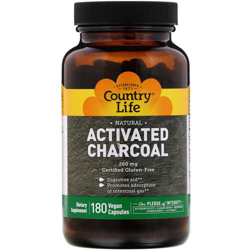 Country Life, Activated Charcoal, 260 mg, 180 Vegan Capsules Review