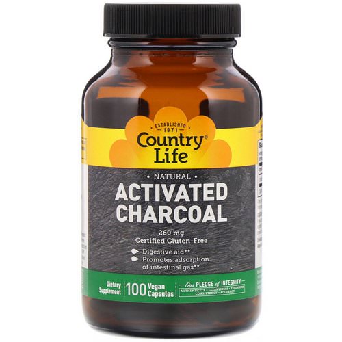 Country Life, Activated Charcoal, 260 mg, 100 Vegan Capsules Review