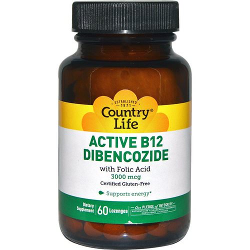 Country Life, Active B12 Dibencozide, 3000 mcg, 60 Lozenges Review