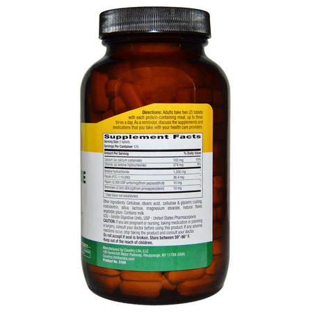 Betaine HCL TMG, 消化物: Country Life, Betaine Hydrochloride, with Pepsin, 600 mg, 250 Tablets