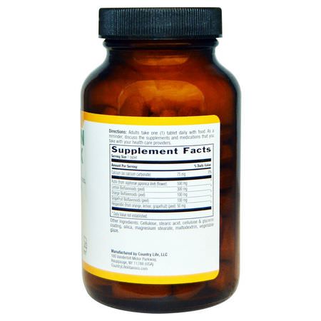 蘆丁, 抗氧化劑: Country Life, Bio-Rutin Complex, 500 mg / 500 mg, 90 Tablets