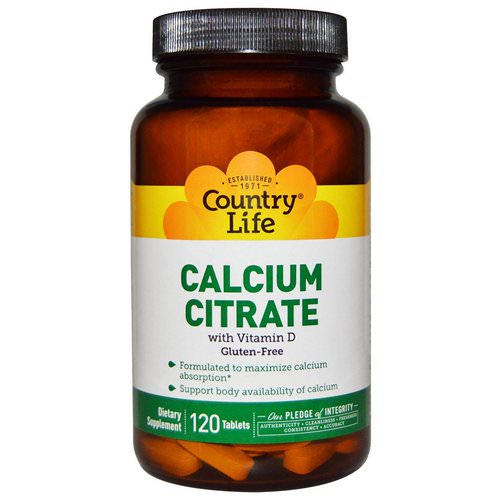Country Life, Calcium Citrate With Vitamin D, 120 Tablets Review