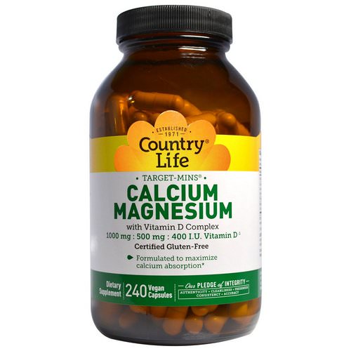 Country Life, Calcium-Magnesium with Vitamin D Complex, 240 Vegan Capsules Review