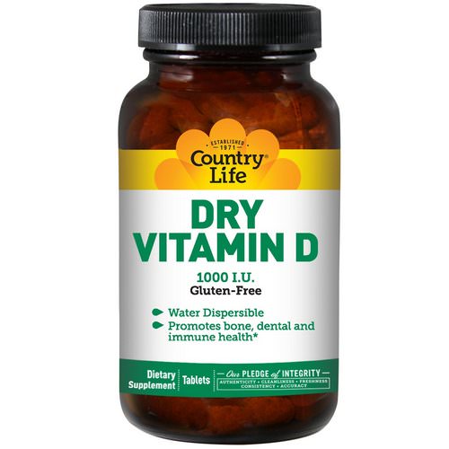 Country Life, Dry Vitamin D, 1000 IU, 100 Tablets Review