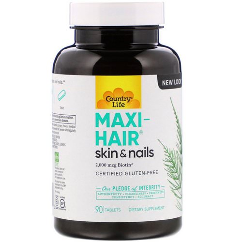 Country Life, Maxi Hair, 90 Tablets Review