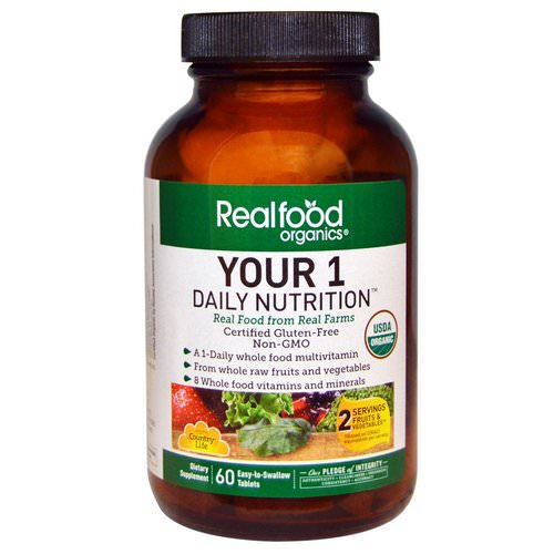 Country Life, Realfood Organics, Your 1 Daily Nutrition, 60 Tabs Review
