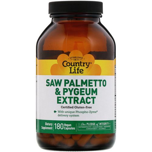 Country Life, Saw Palmetto & Pygeum Extract, 180 Vegan Capsules Review
