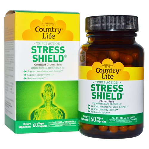 Country Life, Stress Shield, Triple Action, 60 Vegan Caps Review