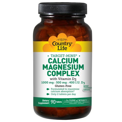 Country Life, Target-Mins, Calcium Magnesium Complex, with Vitamin D3, 90 Tablets Review